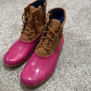 Pink Sperry Boot